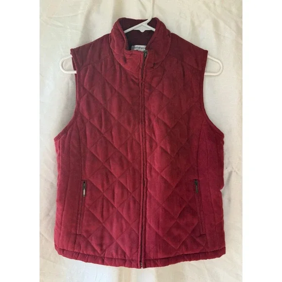 Womens Croft & Barrow Quilted Zip Up Vest Drawstring Back Small Zip Pockets - Picture 1 of 5